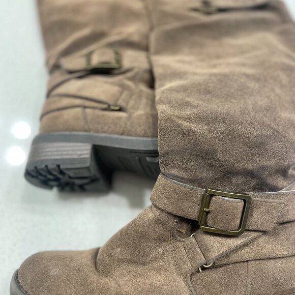 Carlos Santana Shoes - Carlos Santana Suede Tan Sabina Knee High Boots Size 6.5